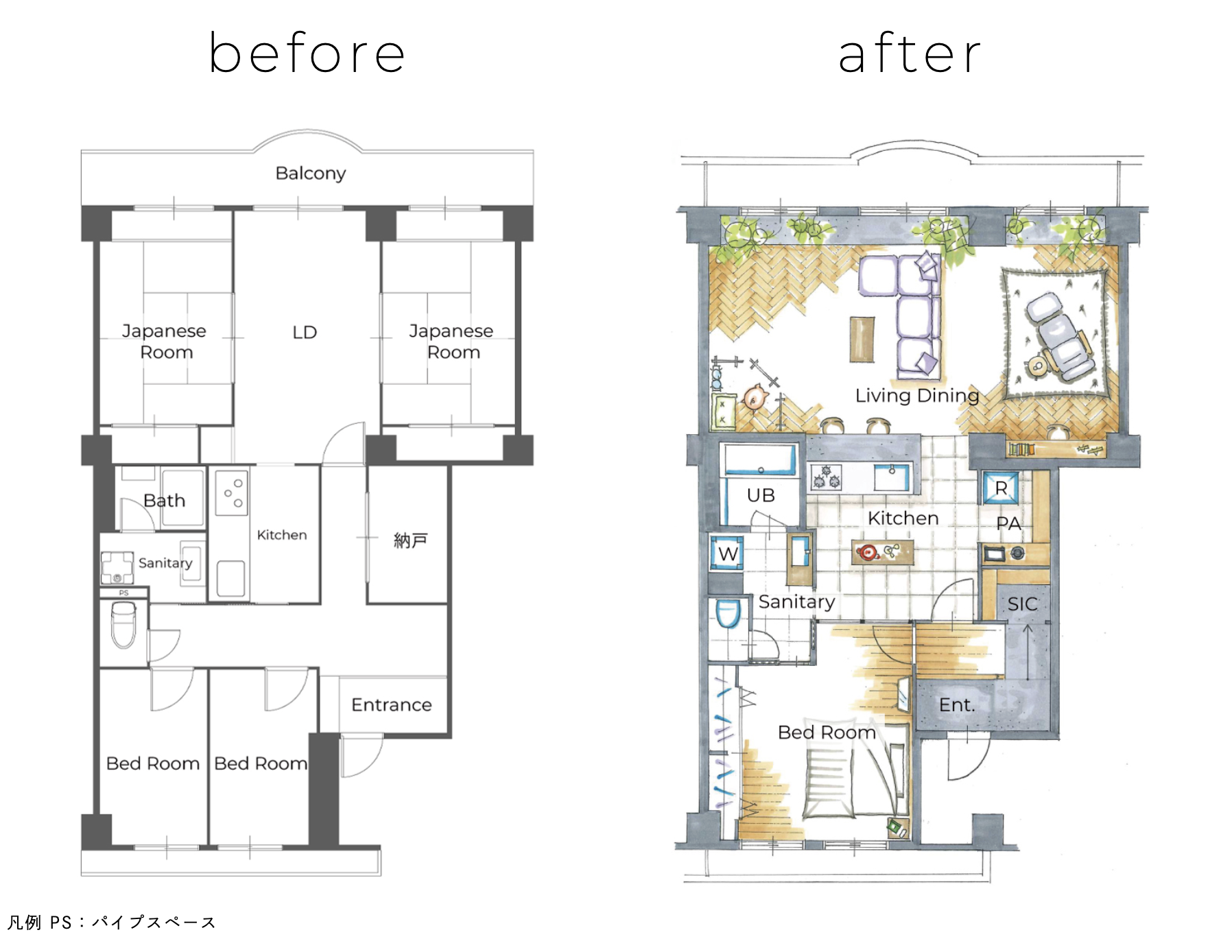 施工事例｜間取り｜アフター｜works02 休日も家に居たくなる家。自分が一番好きな空間をつくる。