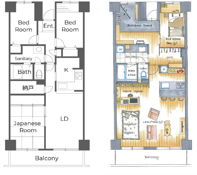 間取り図｜憧れの空間を実現。一人暮らしの女性に贈る、心地よさと機能性が調和した住まい。